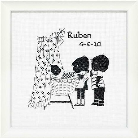 Borduurpakket telpatroon a&iuml;da Jip &amp; Janneke Ruben 30 x 30 cm