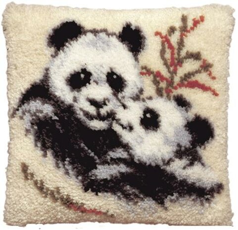  Voorbedrukt knoopkussenpakket Panda&#039;s 40 x 40 cm