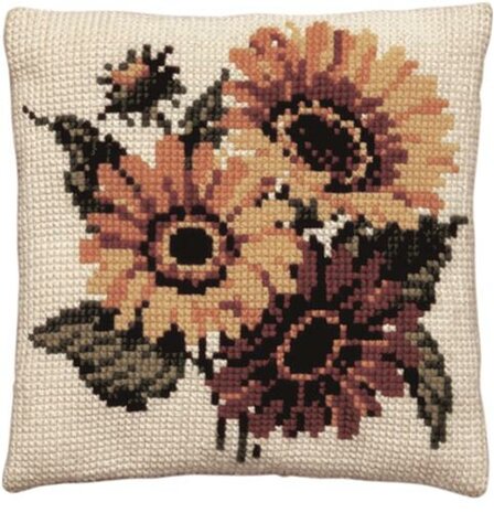 Voorbedrukt kruissteek kussenpakket Zonnebloemen 40x40cm