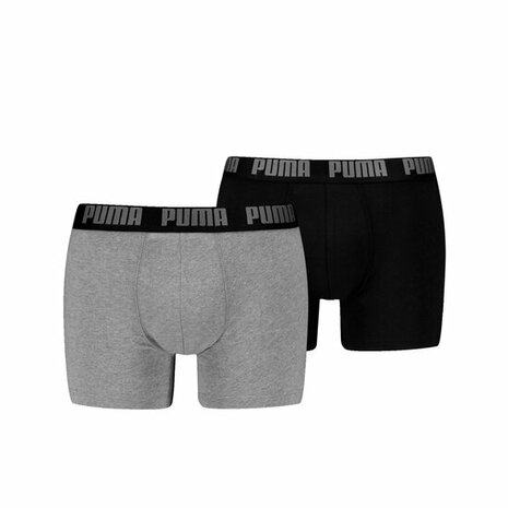 PUMA Men Everyday Boxer Grey Melange / Black 2-pack