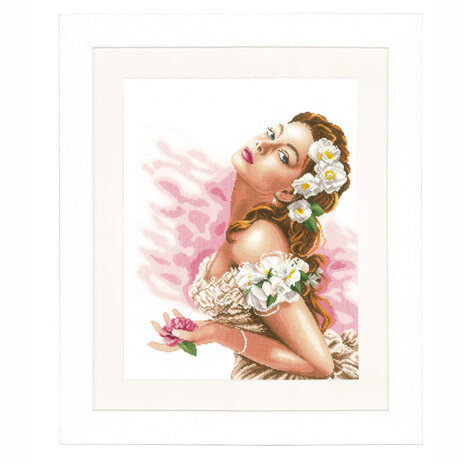 Lanarte Borduurpakket telpatroon Lady of the Camellias  ca. 37 x 48 cm