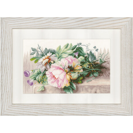 Lanarte Borduurpakket telpatroon Stilleven met bloemen  ca. 39 x 26 cm