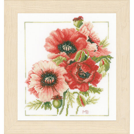 Lanarte Borduurpakket telpatroon Boeket van anemonen  ca. 25 x 25 cm