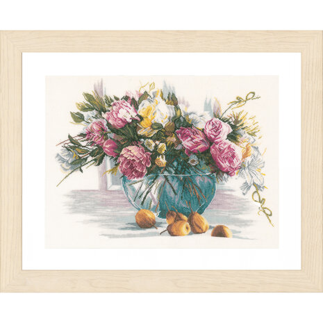 Lanarte Borduurpakket telpatroon Stilleven van bloemen ca. 53 x 38 cm