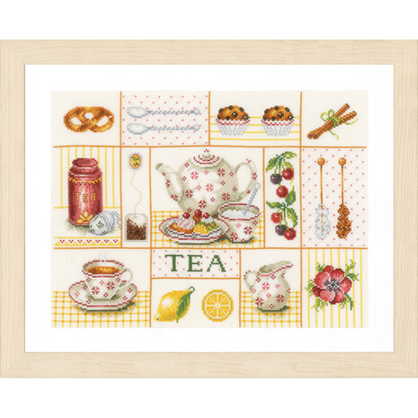 Lanarte Borduurpakket telpatroon Tea party  ca. 39 x 29 cm