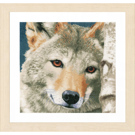 Lanarte Borduurpakket telpatroon Wolf  ca. 35 x 35 cm