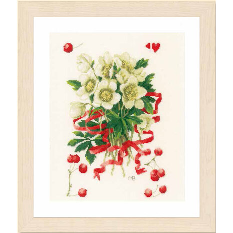 Lanarte Borduurpakket telpatroon Helleborus met bessen ca. 22 x 34 cm