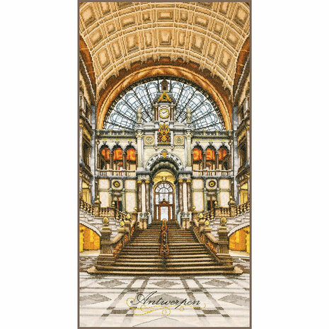 Lanarte Telpakket kit Centraal station van Antwerpen ca. 35x70cm