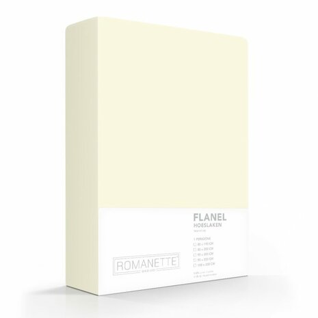 Romanette Hoeslaken Flanel - Ivoor - 80 x 200