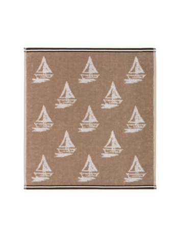 Keukendoek zeilbootjes Beige