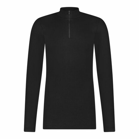 ten Cate Heren Thermo Shirt hoge hals met Rits - Zwart