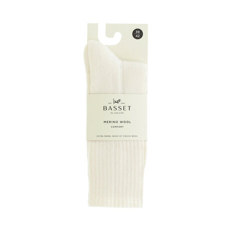 1-paar Basset Unisex Socks Merino Comfort - Off White