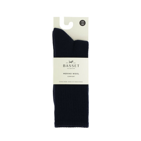 1-paar Basset Unisex Socks Merino Comfort - Marine