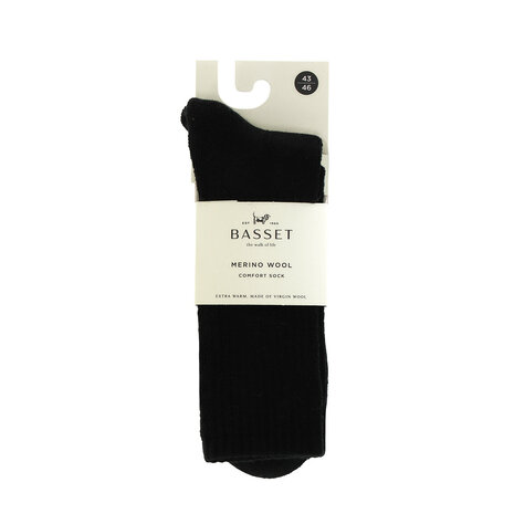 1-paar Basset Unisex Socks Merino Comfort - Zwart