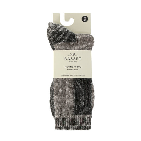 1-paar Basset Unisex Socks Merino Thermo - Off White Black