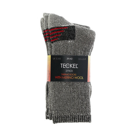 2-paar Teckel Thermo Unisex Sokken - Grijs/Zwart