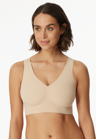 Schiesser Invisible Soft Bustier brede band met pads - Sand  