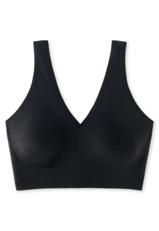 Schiesser Invisible Soft Bustier brede band met pads - Zwart