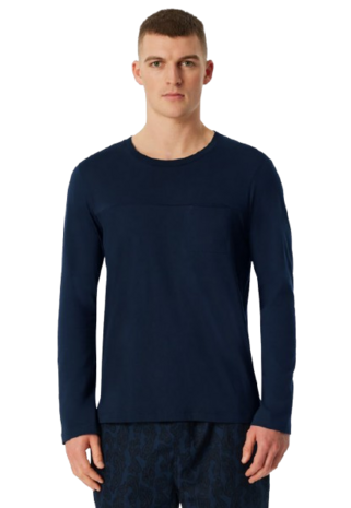Shirt lange mouwen Schiesser donkerbl.
