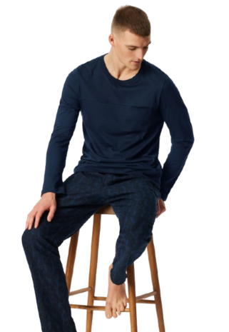 Shirt lange mouwen Schiesser donkerbl.
