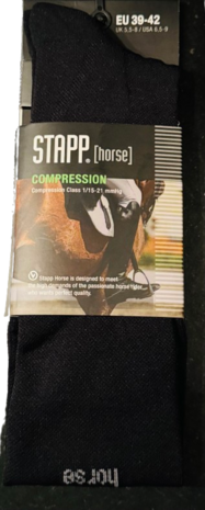 Compressie kous zwart/grijs