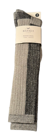 Unisex Kneehigh Merino Thermo sokken off white black