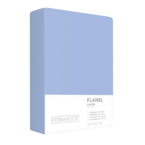 Romanette Flanellen Laken 200x260 Blauw