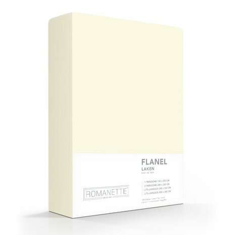 Romanette Flanellen Laken 250x260 Ivoor