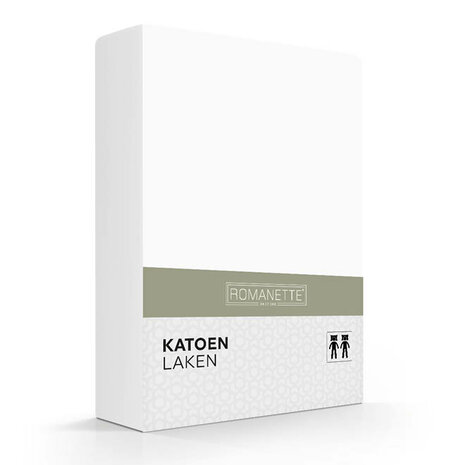 Romanette katoenen laken 200x260 Wit