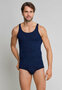 Schiesser Heren Hemd Marineblauw - Original Feinripp
