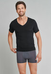 Schiesser Heren Shirt Korte Mouwen V-hals zwart- Personal Fit Schiesser Heren Shirt Korte Mouwen V-hals zwart- Personal Fit
