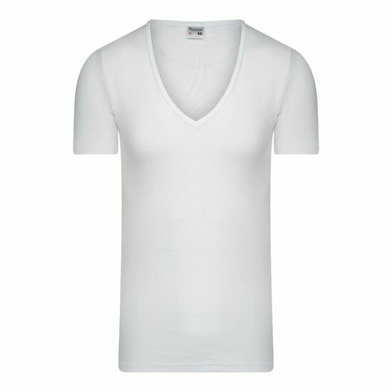 Beeren Heren M3000 Diepe V-hals T-shirt Extra Lang Wit