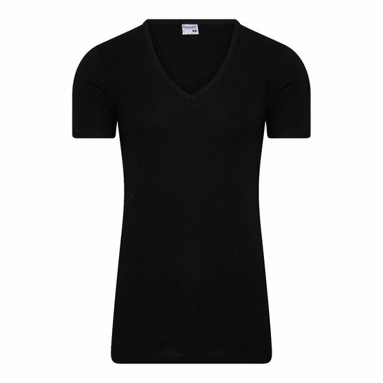 Beeren Heren M3000 Diepe V-hals T-shirt Extra Lang Zwart