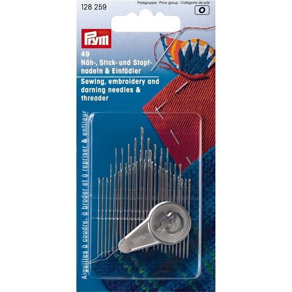 Naai-Borduur-Stopnaald-Draaddoorsteker Zilver Prym - 49 stuks