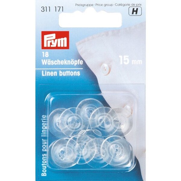 Prym Transparante Knopen 15mm-18 stuks