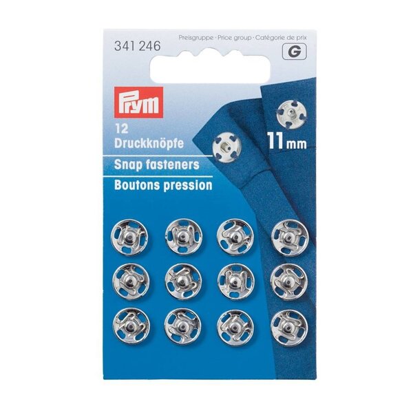 Prym opnaaidrukknoop 11mm zilver-12stuks