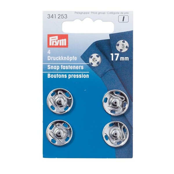 Prym opnaaidrukknoop 17mm zilver-4stuks