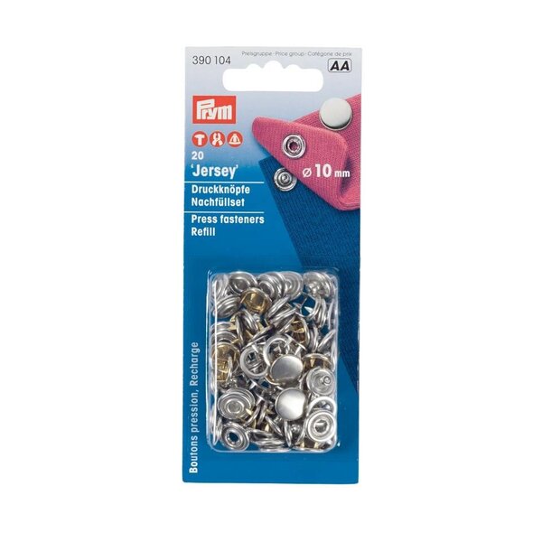 Prym Dichte Drukknoop Navulling 10mm Zilver-20 stuks