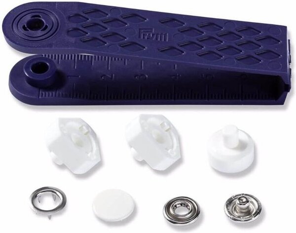 Naaivrijdrukknoop Jersey Gladde Kap 12 mm Wit - 6 stuks