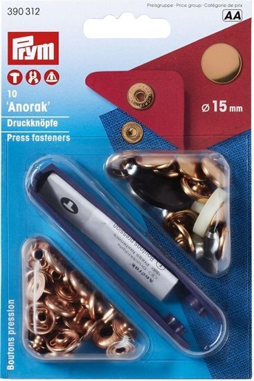 Naaivrijdrukknopen Anorak MS Koper - 15 mm