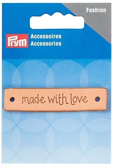 Prym label "made with love" leer rechthoek 403 797