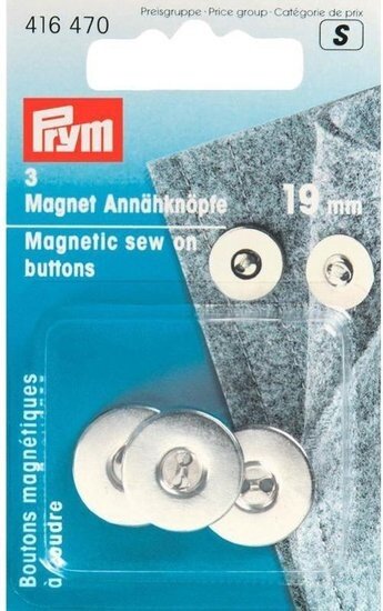 Magneetknopen aannaaibaar 19 mm zilverkleurig
