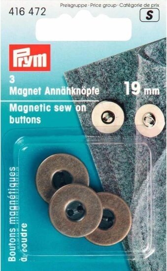 Magneetknoop aannaaibaar 25 mm zilverkleurig