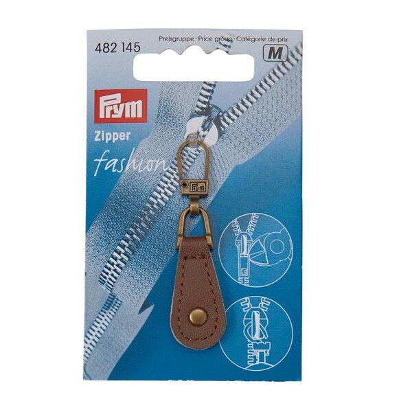 Prym ritsenschuiver bruin leer