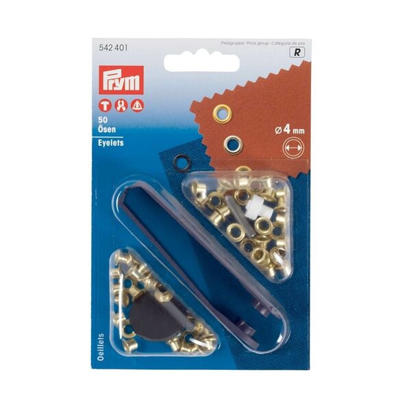 Prym ringen en schijven 4mm goud-50st
