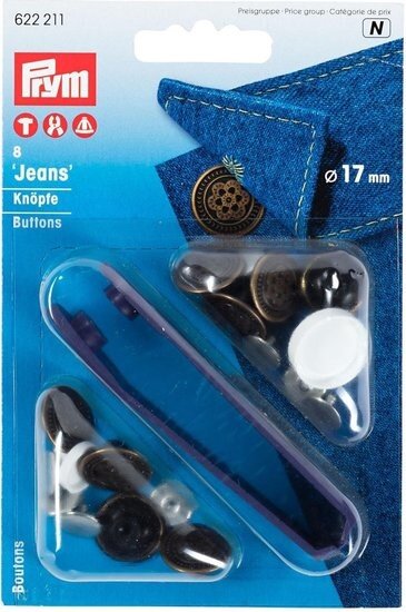 Jeansknopen MS bloem - 17 mm oudmessing