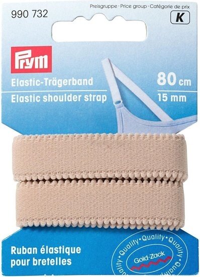 Elastische schouderband - 15 mm beige