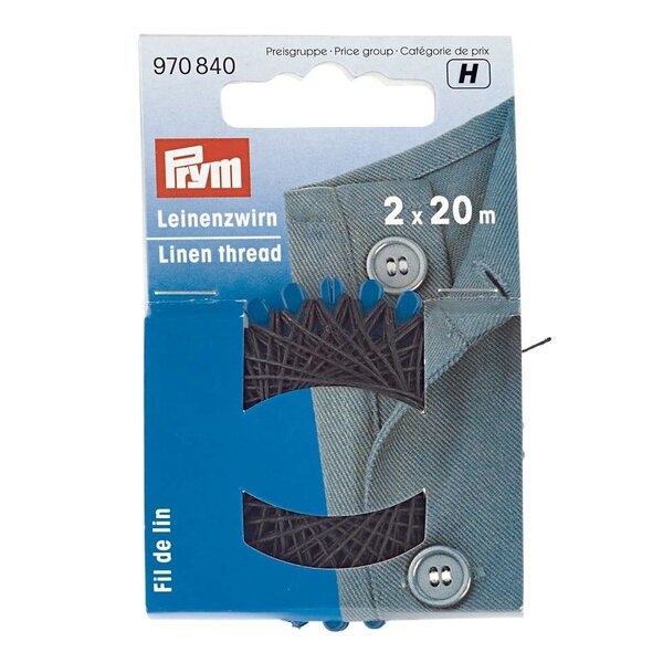 Prym linnen draad 2x20 m - zwart