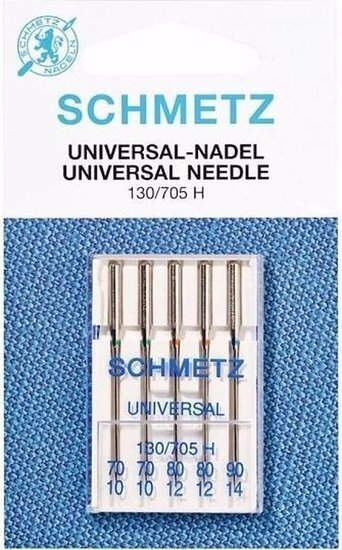 Naaimachinenaalden Schmetz universeel 130/705 H dikte 70/80/90 5 stuks
