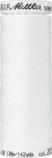 Amann Mettler Seraflex elastisch machinegaren 2000 wit 130 m